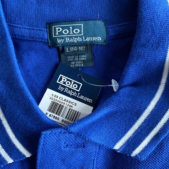 Polo Ralph Lauren Boys Polo Mesh Blue Size 14-16 NWT - Picture 2 of 6